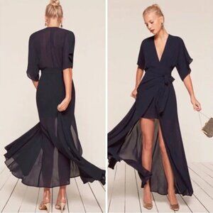 Reformation Winslow Dress in Navy